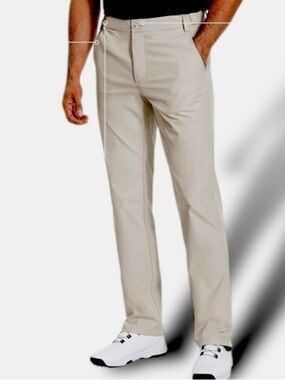 Tan Chino Golf Pants Pants Flat Front